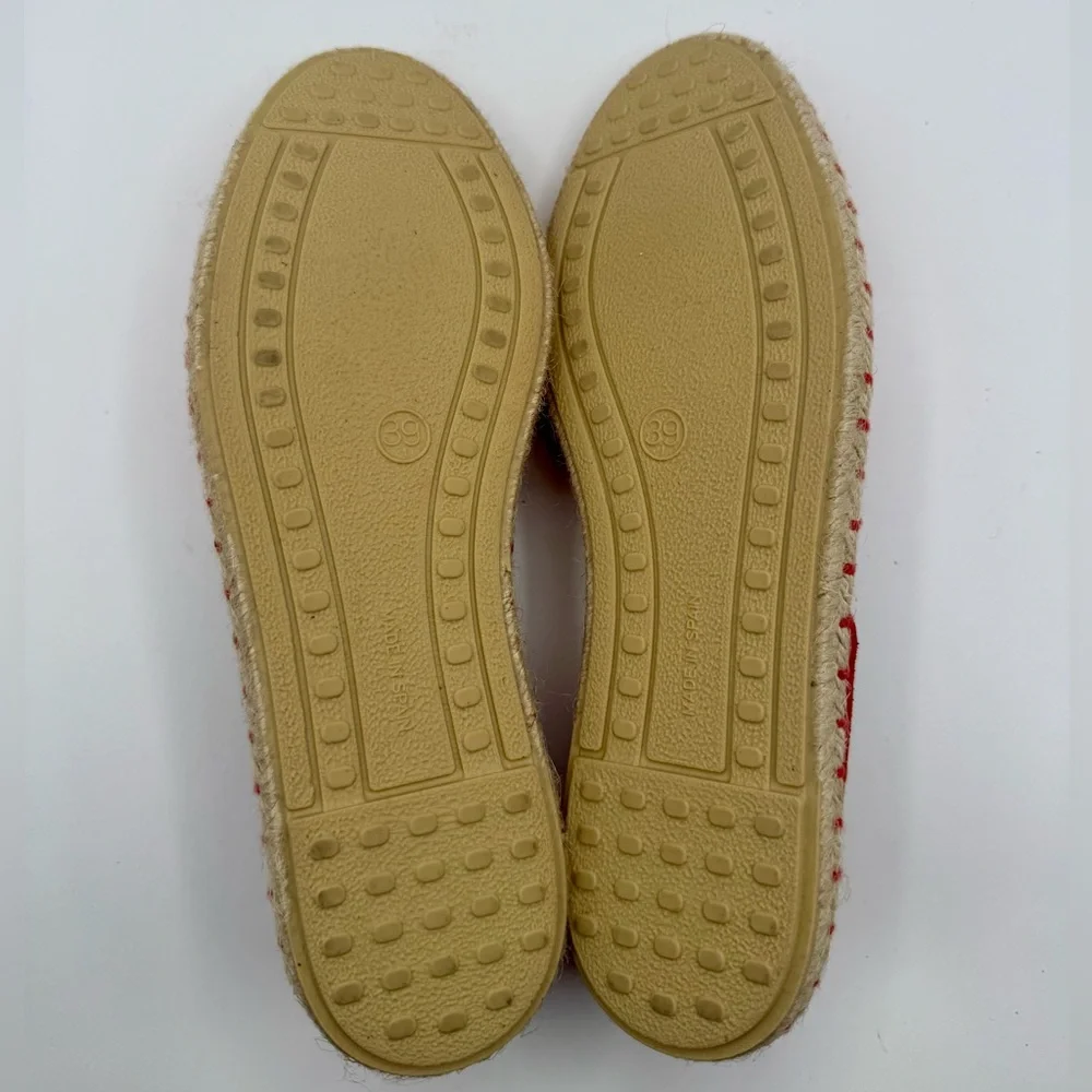 Red Women’s Espadrilles Slip-Ons - Suede Casual Flats